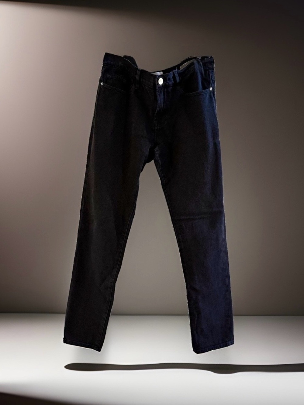 FRAME Le Garcon Jeans Womens 27 Noir Black Slim Boyfriend Straight Stretch